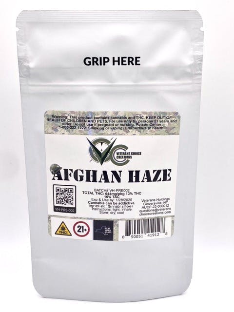 Photo of Veterans Choice – Afghan Haze Prerolls
