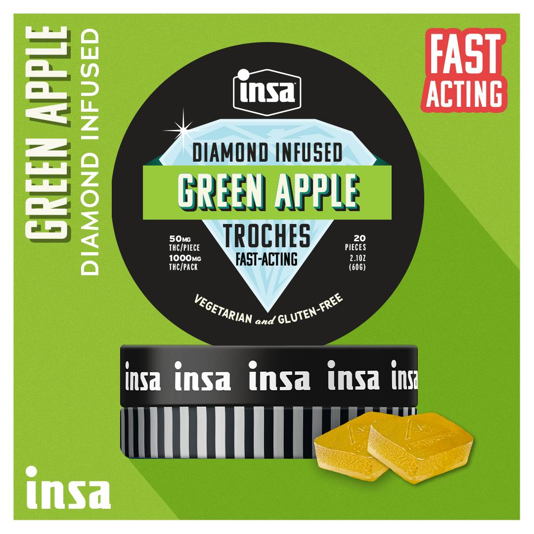 Green Apple Diamond Infused Troches 20ct/50mg