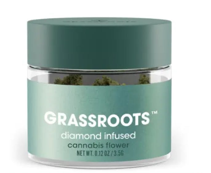 Flower | Grassroots | Diamond-Infused | Green Caffeine | 3.5g