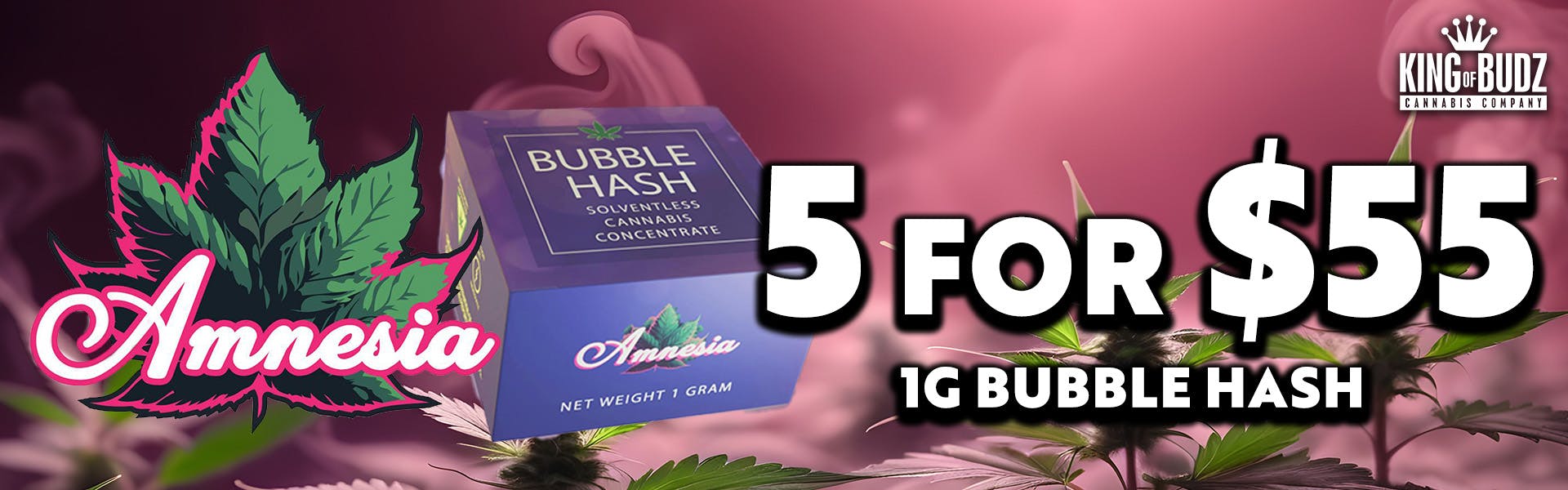 Amnesia 1g Bubble Hash 5/$55