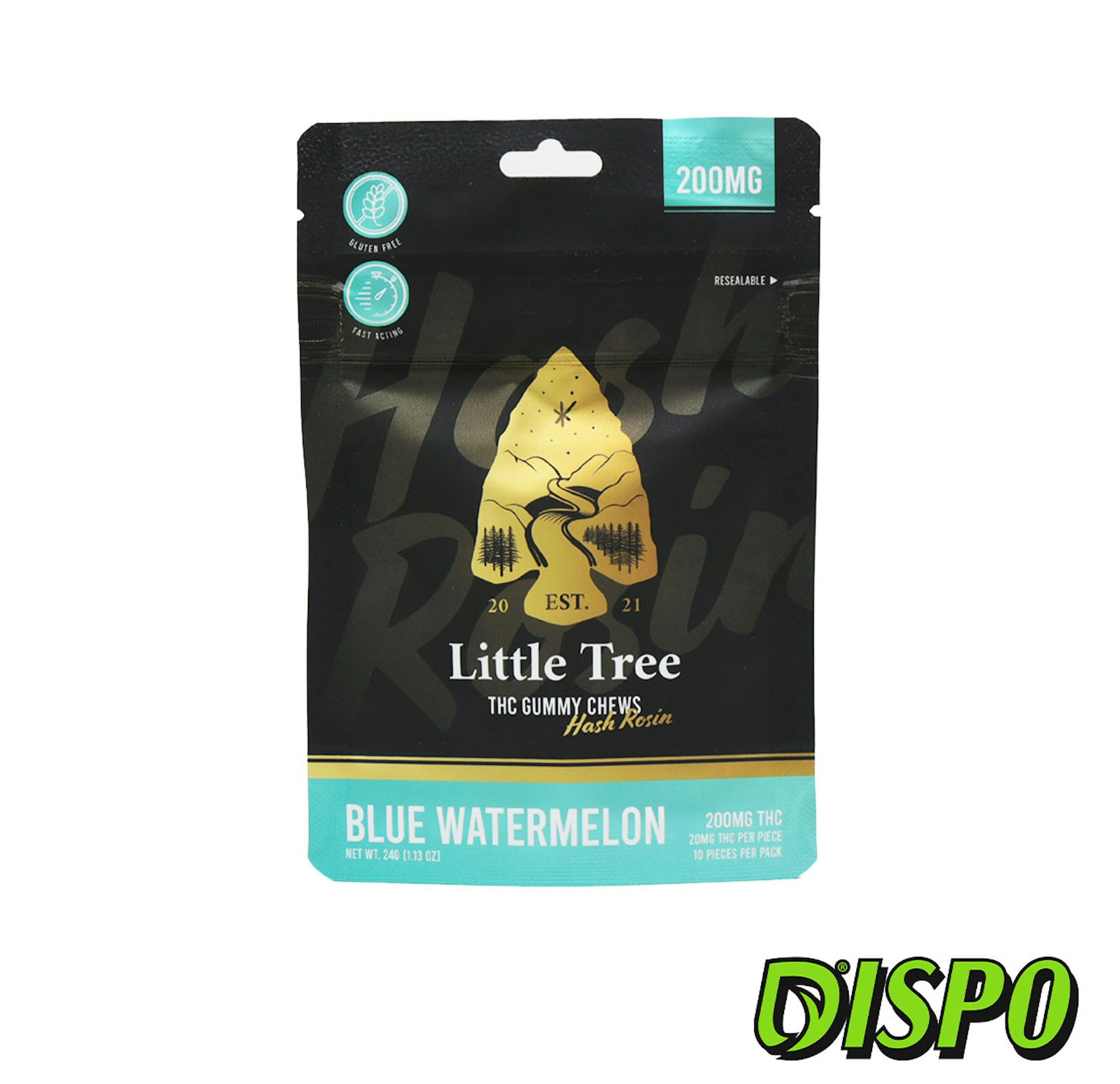Little Tree - Blue Watermelon 200mg Hash Rosin Gummies