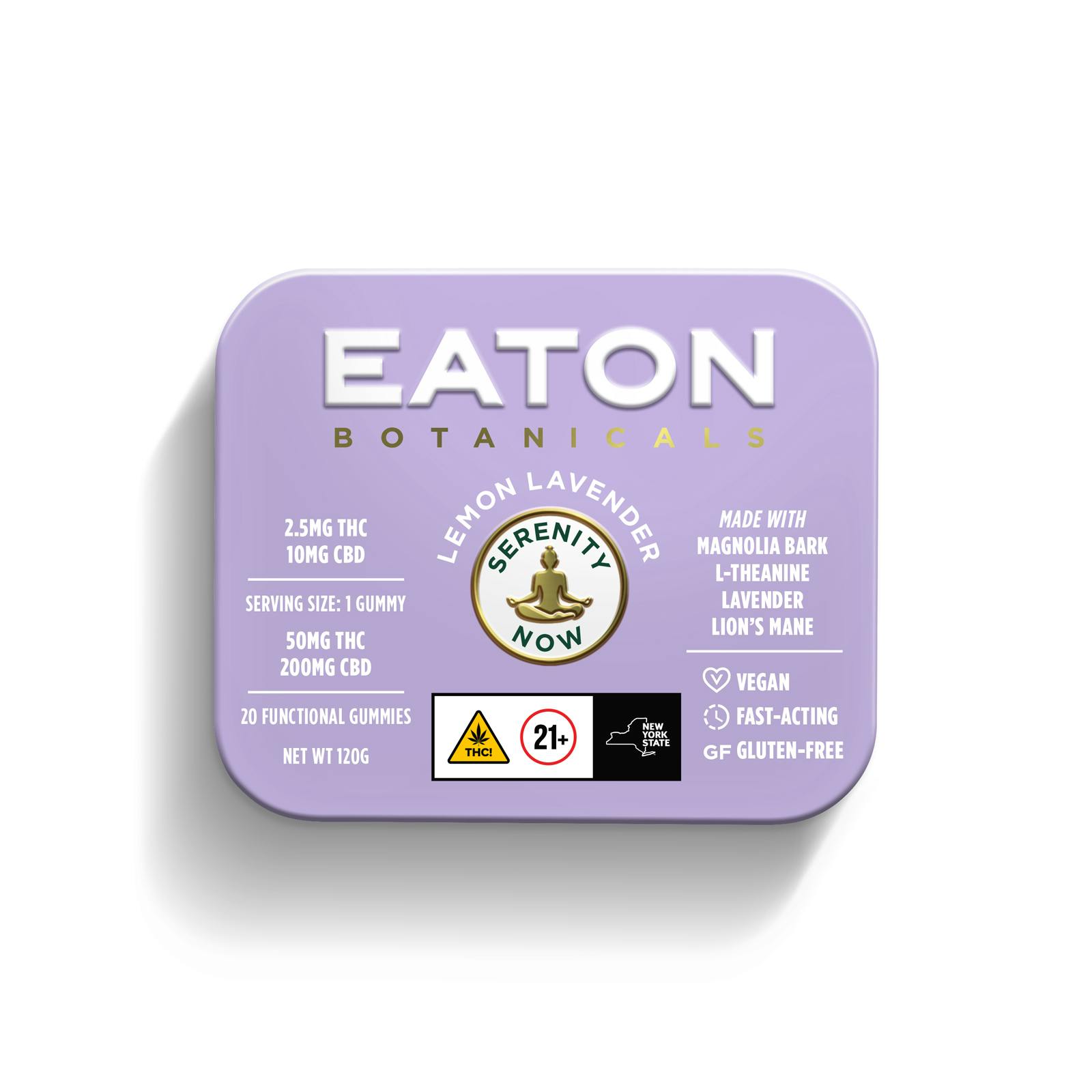 Eaton Botanicals | 'Serenity Now' | Lemon Lavender | 2.5mg THC : 10mg CBD-0