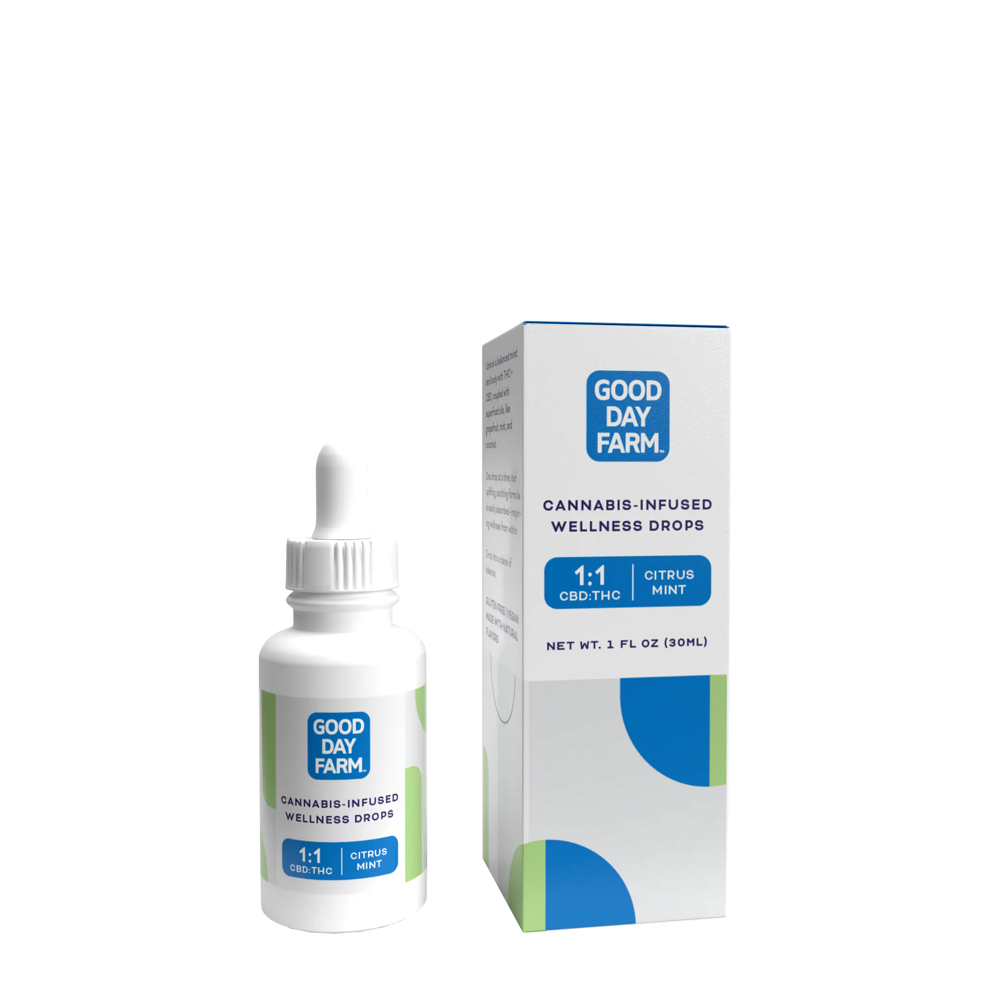 GDF: Tincture | Citrus Mint 1:1 | 450mg THC : 450mg CBD | 30mL