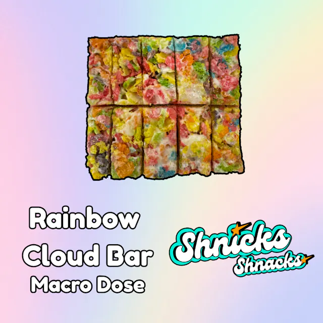 Shnicks Shnacks Macro Dose Cloud Bar Rainbow 100mg (hybrid, baked goods, 1g)
