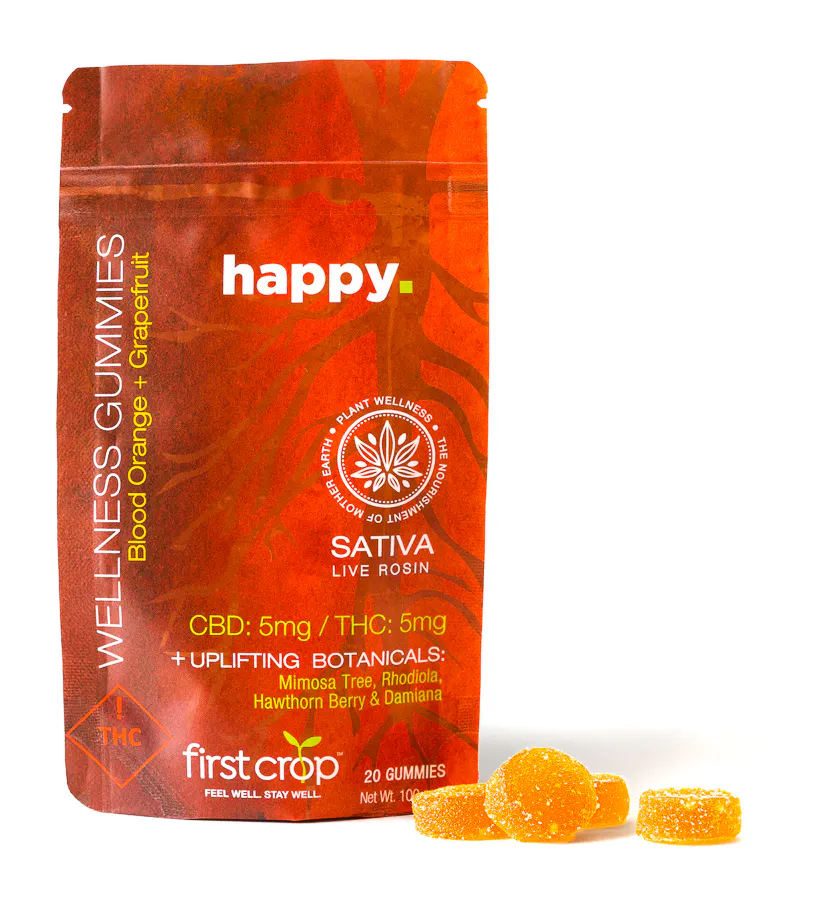 FIRST CROP | Happy Gummies - 1:1 CBD/THC | 100mg | Kure (Downtown)