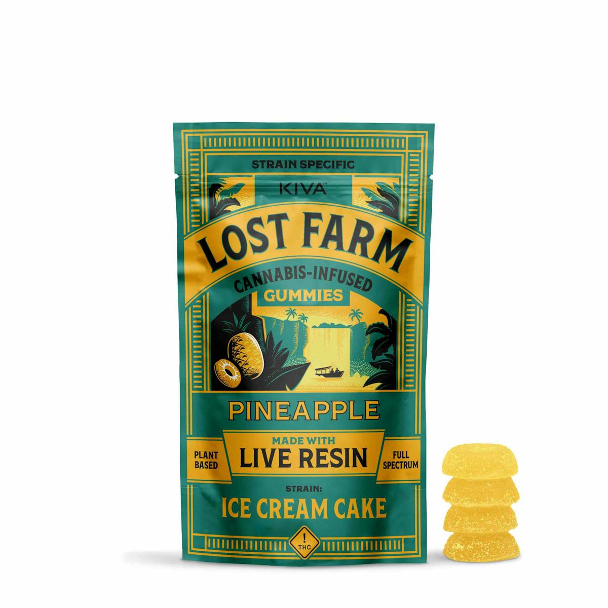 image of Lost Farm Ice Cream Cake Pineapple Live Resin Gummies