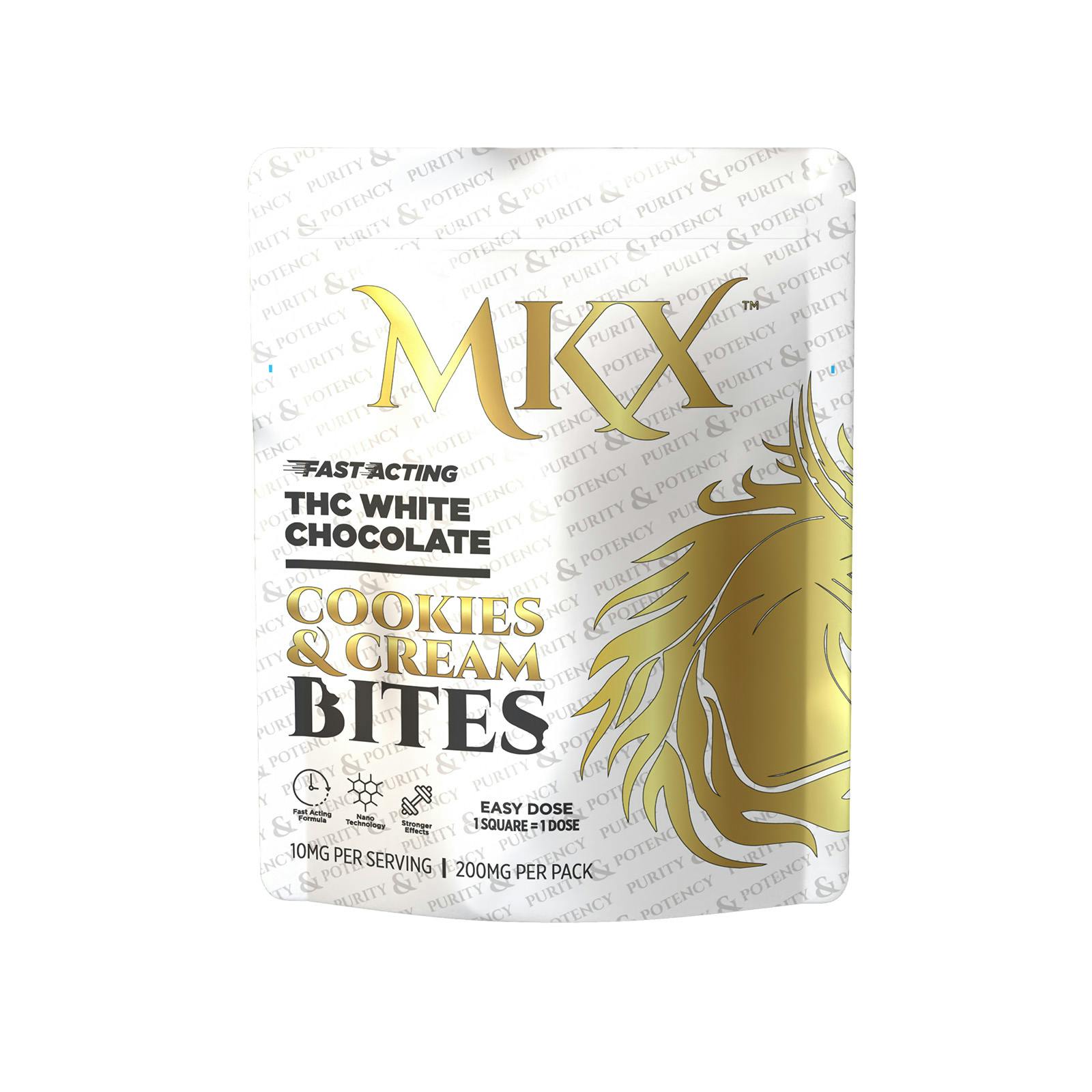 Buy MKX Chocolate Bites - 200mg - White Chocolate Cookies and