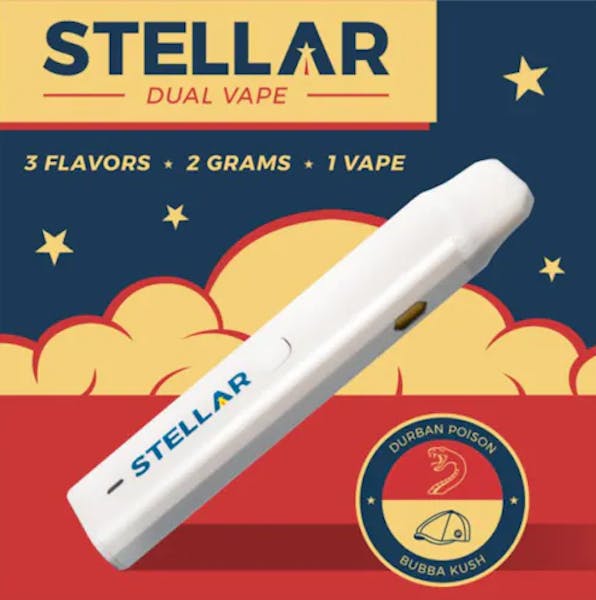 Durban Poison + Bubba Kush - 2g Dual Disposable Vape - Stellar