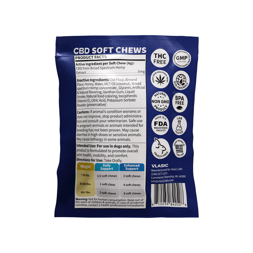 Mini Broad Spectrum CBD Dog Chews (Beef Flavor) | 20mg | Key