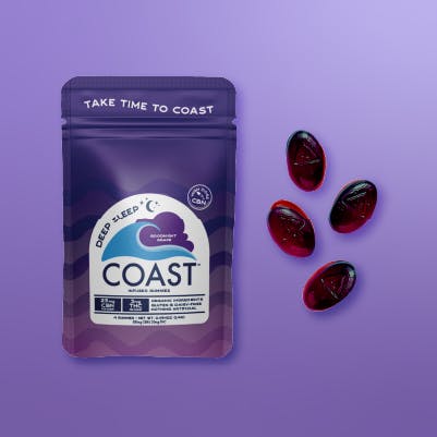 COAST Cannabis Co. DEEP SLEEP | 4pk Goodnight Grape Gummies | 25mg