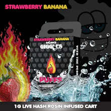 Giggles - 1g Live Rosin Cart - Strawberry Banana - CARTRIDGES by Giggles at King of Budz