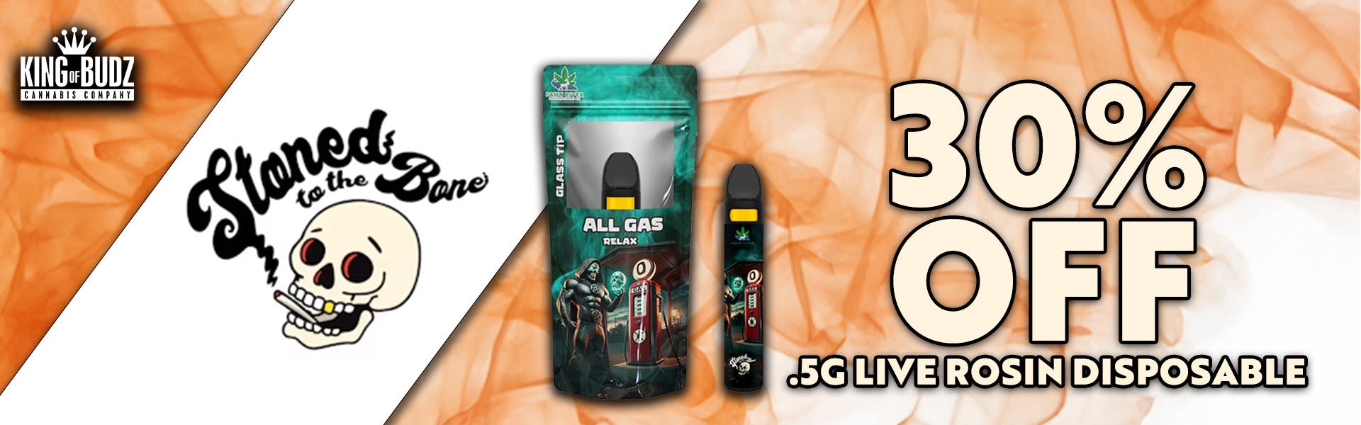 Stoned to the Bone .5g Live Rosin Disposable 30 Percent OFF