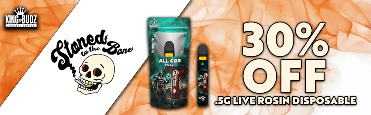 Stoned to the Bone .5g Live Rosin Disposable 30 Percent OFF