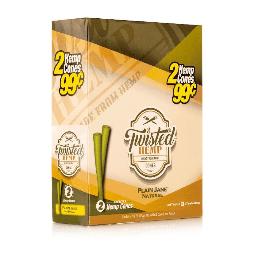 Twisted Hemp Cones 2pk (Plain Jane Natural)