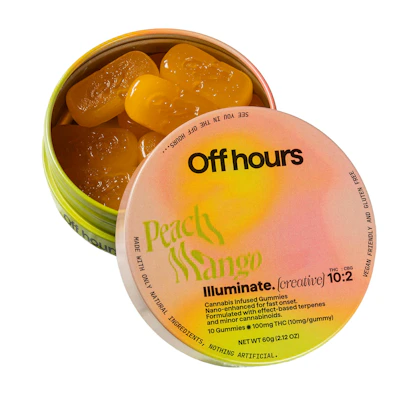 Off Hours - 100mg THC : 20mg CBG Infused Gummies - Illuminate Peach Mango - EDIBLES by Off Hours at King of Budz