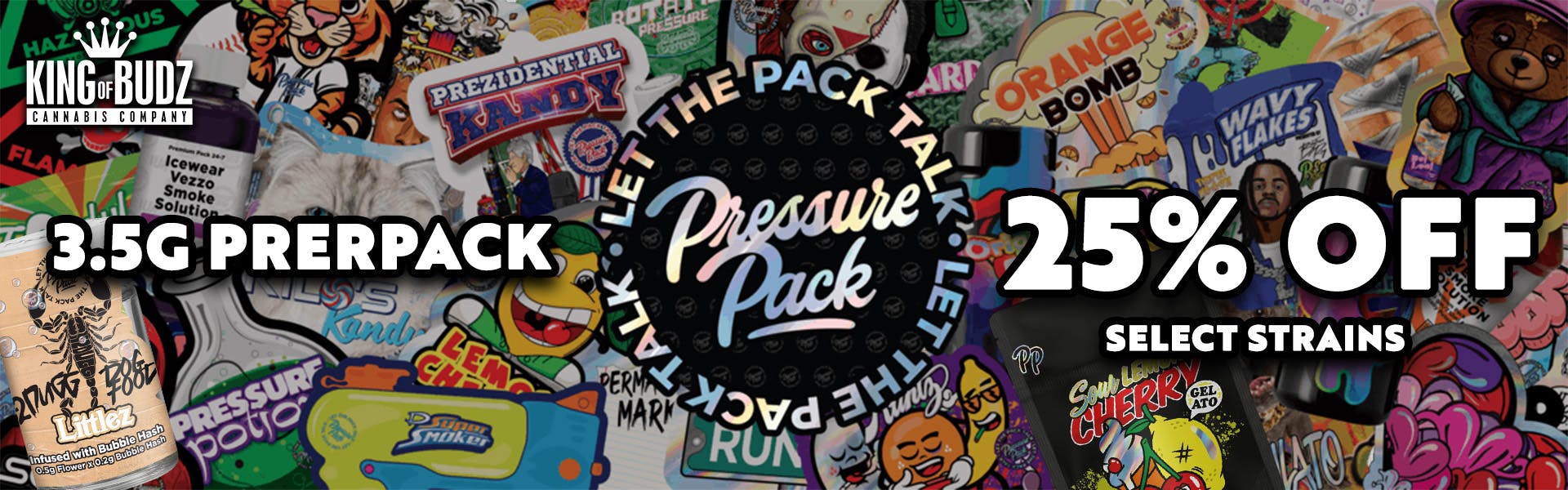 Pressure Pack - 3.5g Prepack - 25 Percent Off *Select Strains