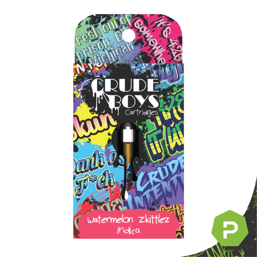 Crude Boys | 1g 510 Cartridge | Watermelon Zkittlez | PUFF Monroe