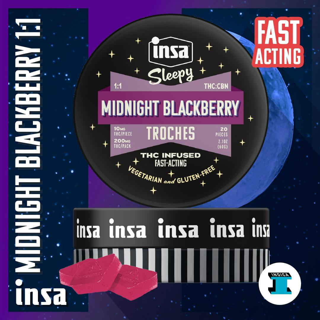 Midnight Blackberry RSO Troches [1:1 THC:CBN] 20ct/20mg