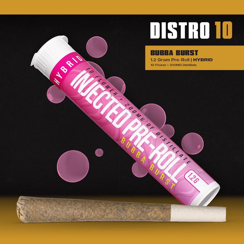 Distro 10 - 1.2g Injected Pre Roll - Bubba Burst