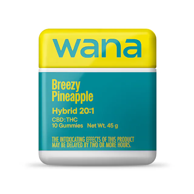 Wana Classic Gummies Breezy Pineapple 20:1 10pk/100mg (hybrid, 1g)