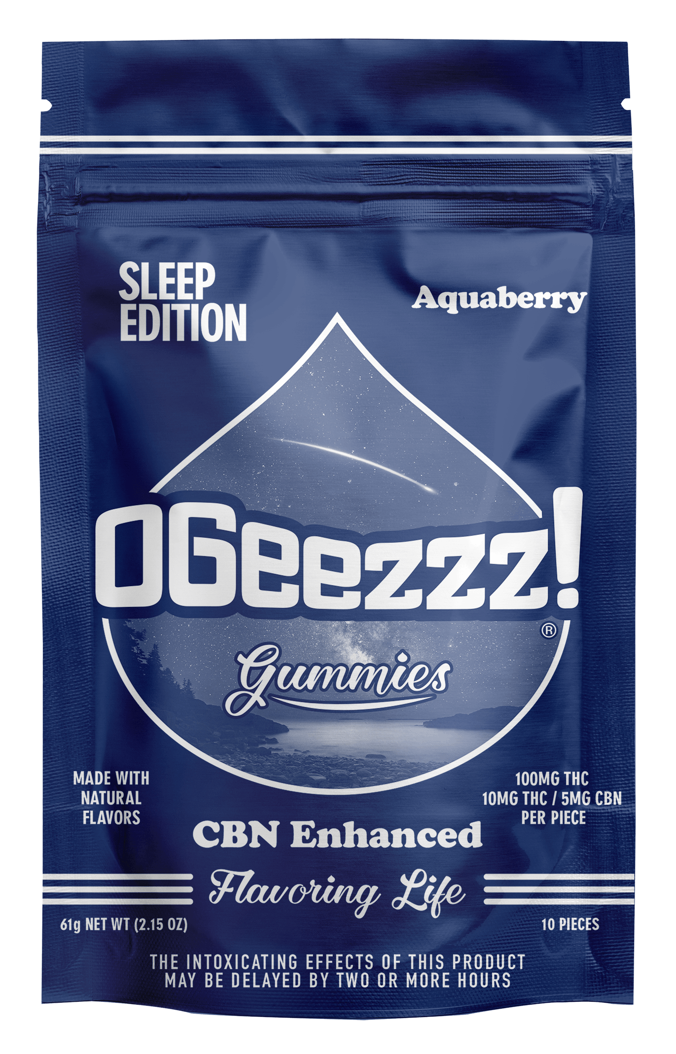 OGeez | Sleep | Aquaberry | 10 Pack 100mg | 2:1 THC:CBN