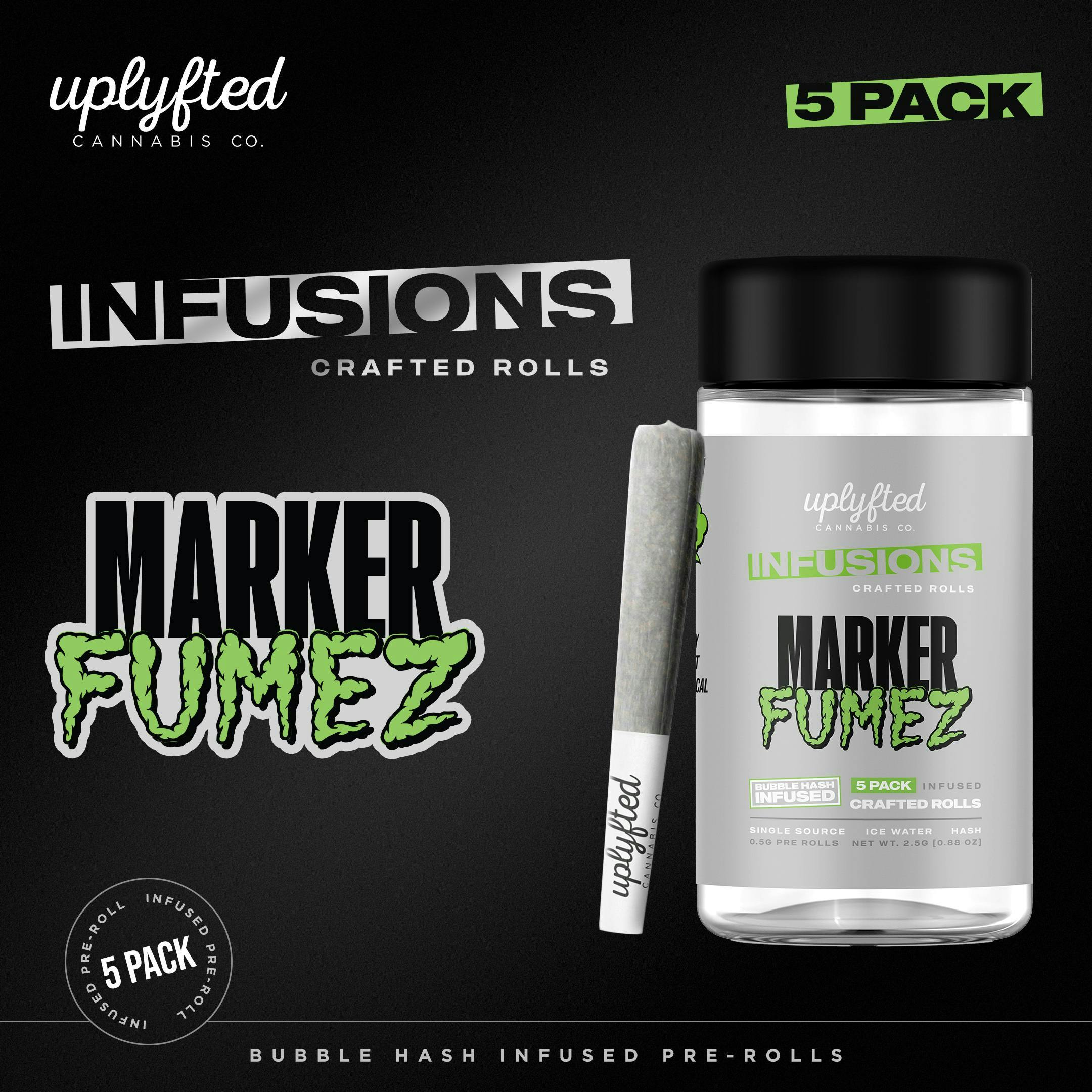 Uplyfted Cannabis Co. UPLYFTED | MARKER FUMEZ | BUBBLE HASH INFUSED MULTIPACK INDICA-HYBRID — PRE_ROLLS