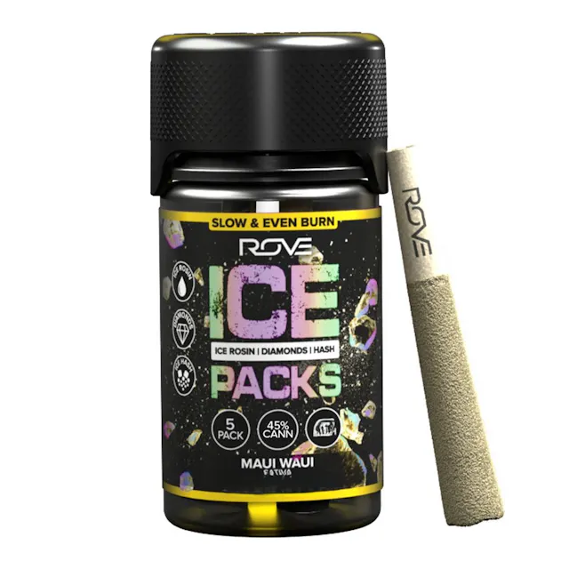 Rove Ice Packs Infused Pre-Roll Pack Maui Waui 5pk/3g (sativa, infused pre roll packs)