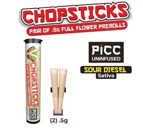 Product Chopsticks - Sour Diesel - 1g - 2pk - Prerolls
