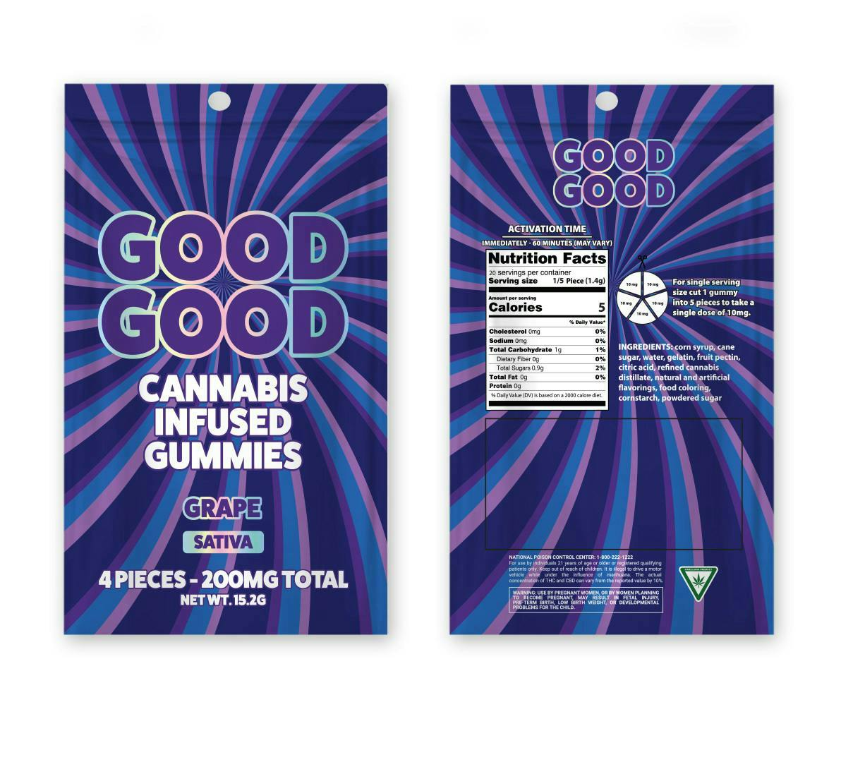 GoodGood GOOD GOOD | GRAPE POWER | 4PK | 200MG | INDICA — EDIBLES