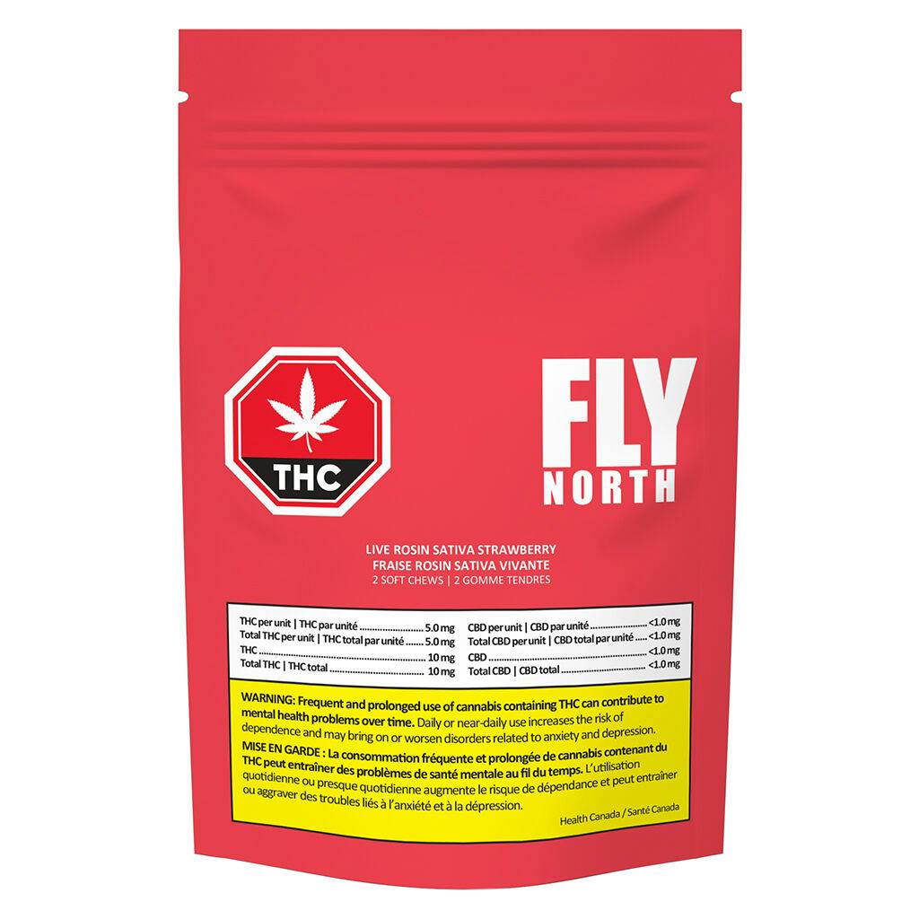 Fly north - live rosin sativa strawberry - 2 pack