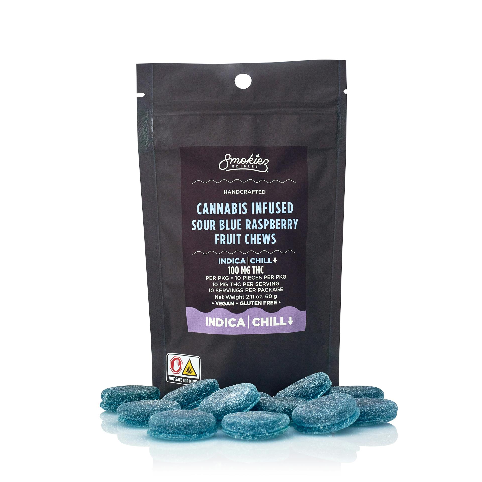 Smokiez Sour Blue Raspberry Gummies 10mg 10pk
