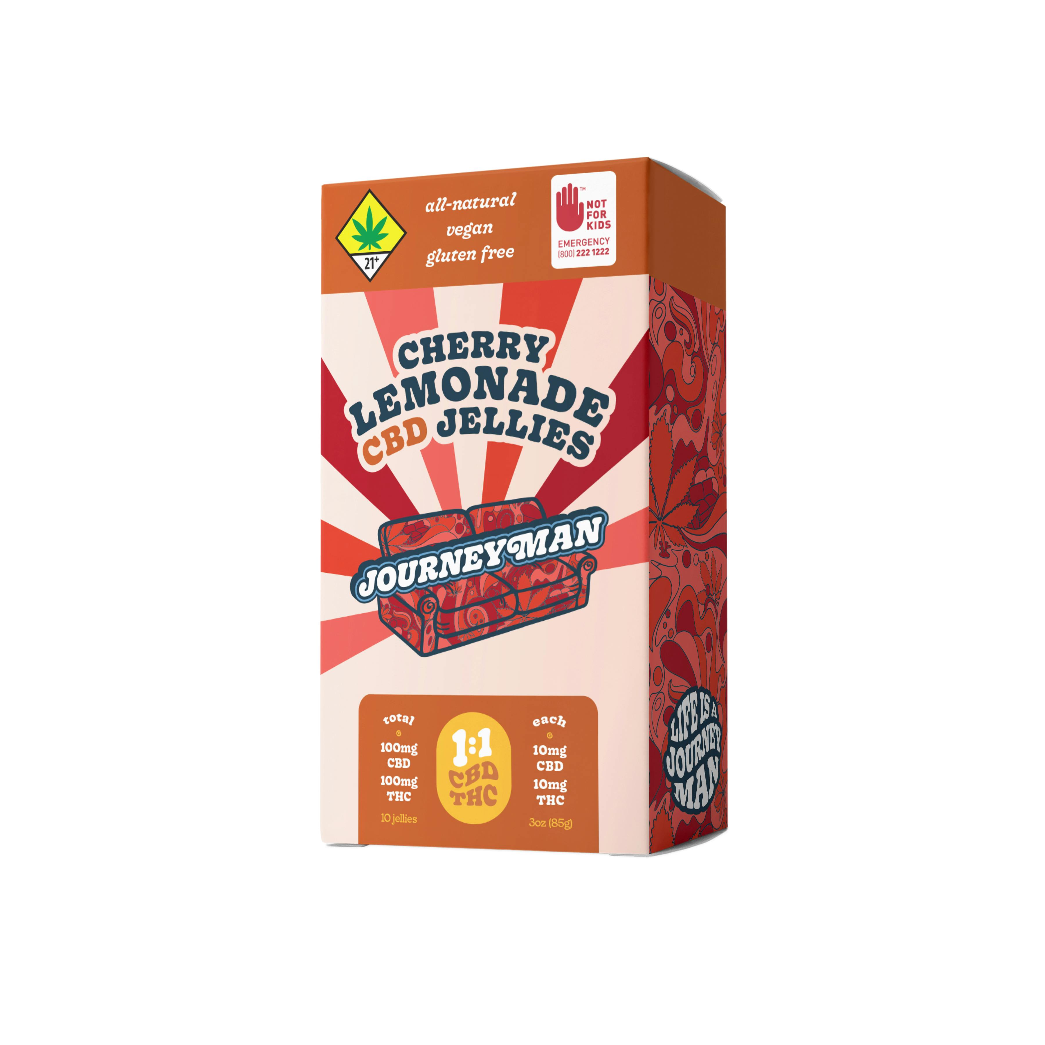 Journeyman 1:1 Cherry Lemonade CBD Jellies (100mg CBD/100mg THC