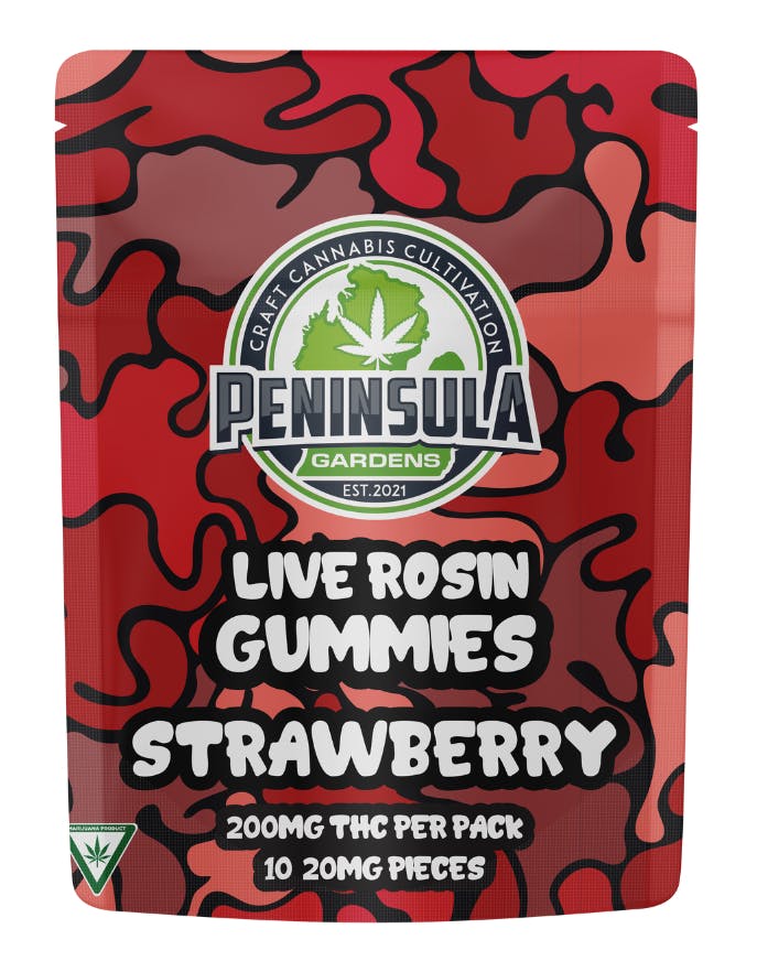 Peninsula - 200mg Live Rosin Gummies - Strawberry Banana