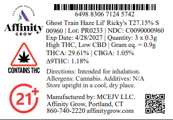 Ghost Train Haze Lil' Ricky's T27.15 (00960) | Still River Wellness