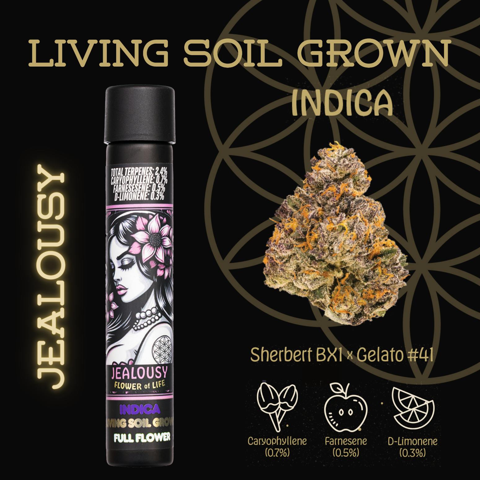 Product: Flower of Life | Pre-Roll - 1g - Jealousy