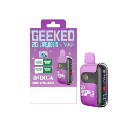 Geeked By MKX - 2g Live Resin Disposable - Permanent Marker - Indica