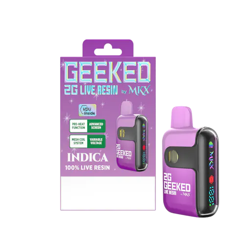 Geeked By MKX – 2g Live Resin Disposable – Blue Glue – Indica-active