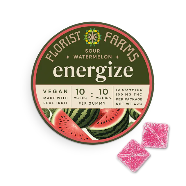 Florist Farms Energize | Sour Watermelon Gummies | 10pk
