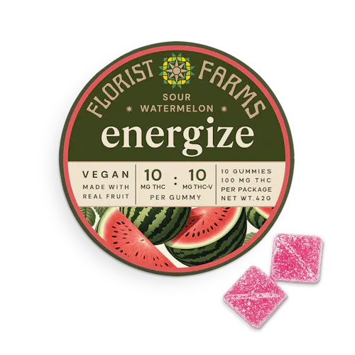 Florist Farms Sour Watermelon Gummies 10mg 10pk-active
