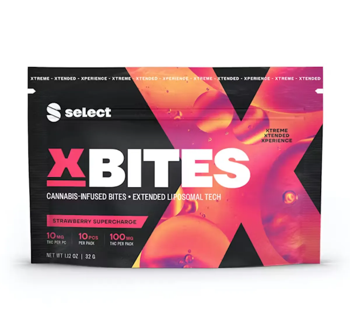 Select X Bites Strawberry Supercharge 100mg 20pk Gummies .1g Edibles ...