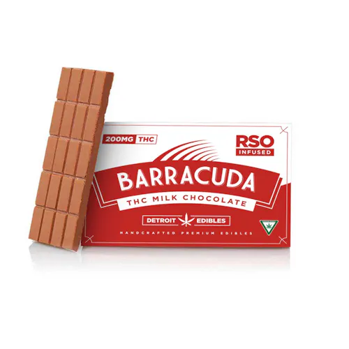 Detroit Edible Barracuda Milk Chocolate RSO Infused Bar 200mg Rec-active