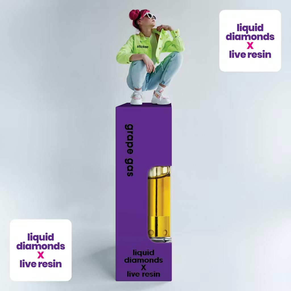 Stickee - 1g Live Resin Cart - Grape Gas