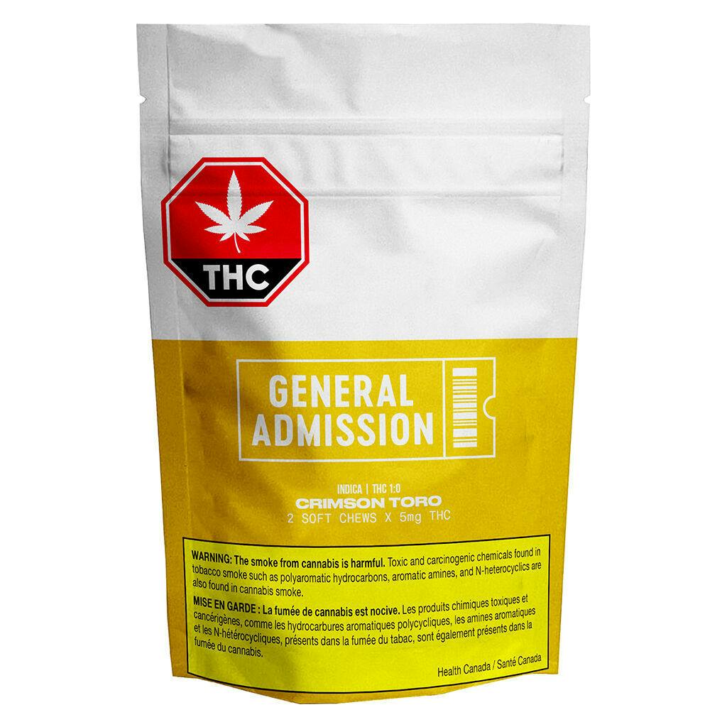 General admission - crimson toro thc soft chews (1:0) - 2 pack