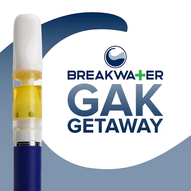 Breakwater Live Hash Rosin Cart GAK Getaway .5g (hybrid, live rosin cartidge)