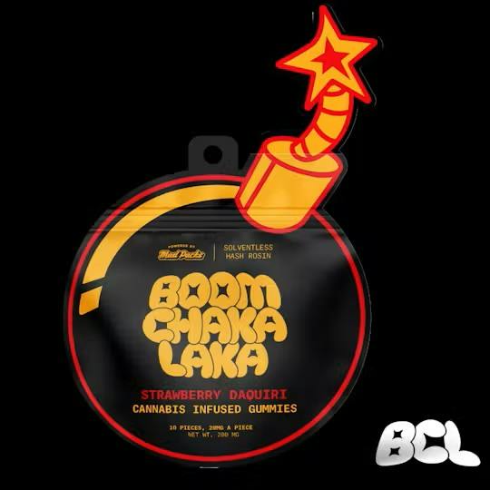 Boom Chaka Laka Strawberry Daiquiri - Hash Rosin Gummies 200MG by Mad Packs – Edibles at Gatsby Cannabis