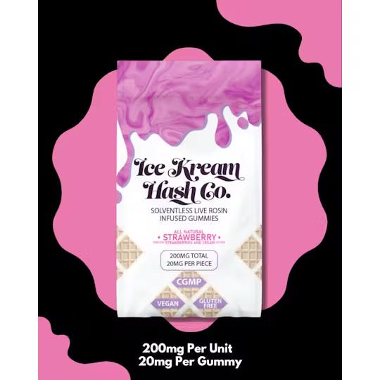 Ice Kream Hash - 200mg Rosin Gummies - Strawberry
