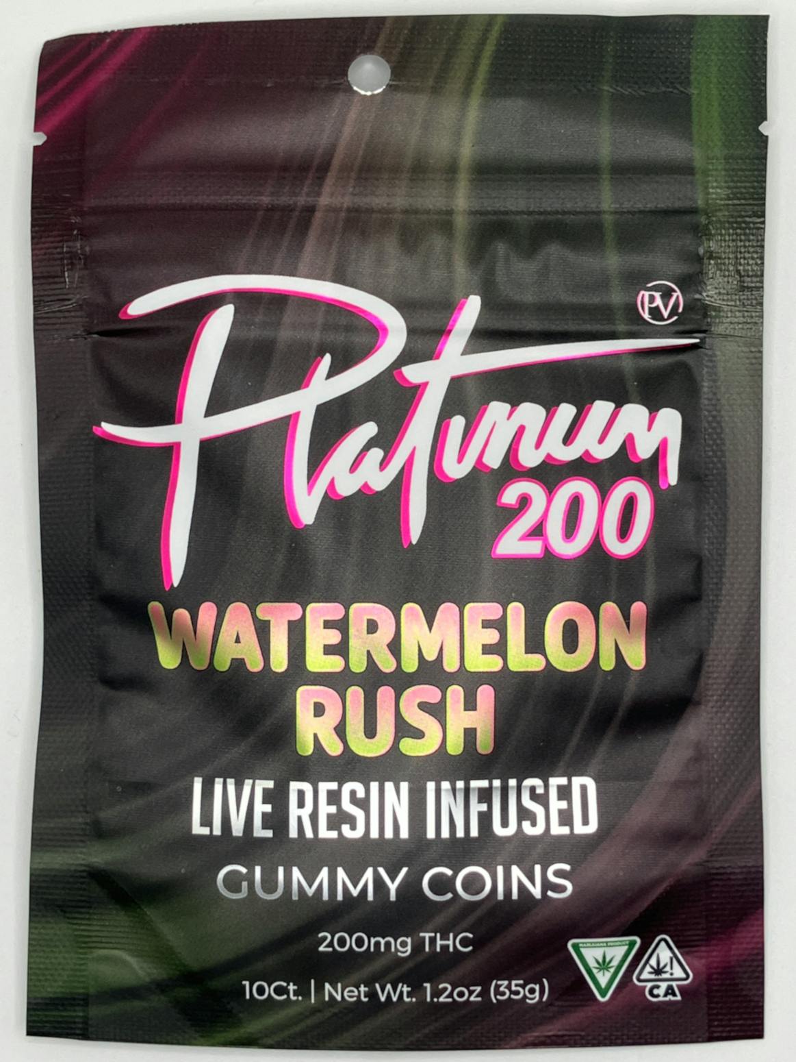 Platinum Vape | Live Resin Gummies - 200mg - Watermelon Rush (Hybrid)