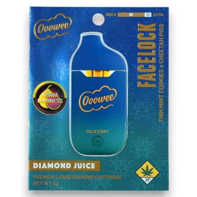 Ooowee - 1g Liquid Diamond Disposable - Guava Madness - FaceLock - 1g