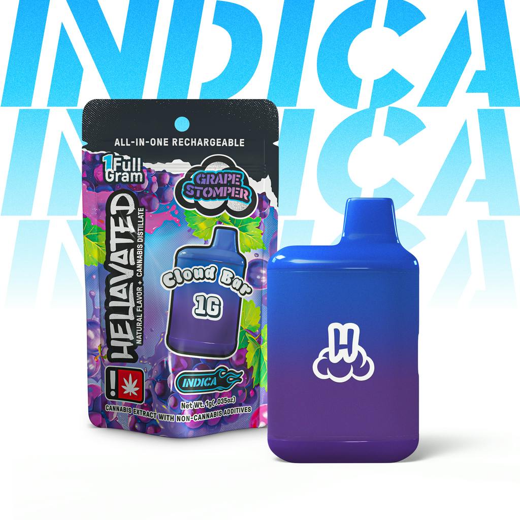 Hellavated 1g Cloud Bar | Grape Stomper | Hippy Trip