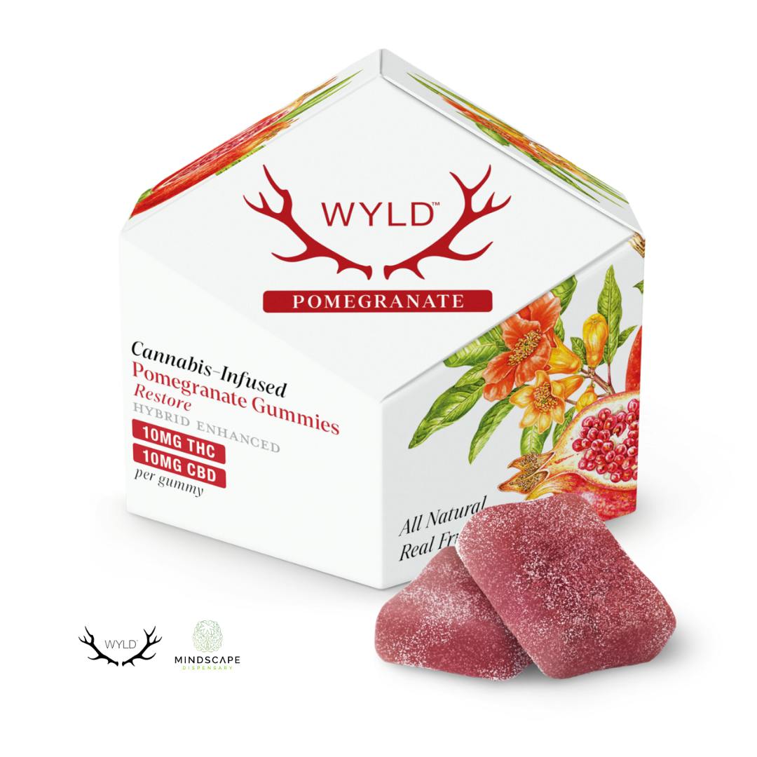 Wyld Pomegrante Hybrid Gummies 100mg 1:1